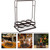 LABRIMP Iron Wine Stand with Wooden Handle, Countertop Storage Rack
