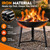 Wood Burning Fire Pit - Outdoor BBQ Grill Table, Portable Fire Bowl for Patio, Backyard, Camping, Cozy Gatherings, Heat Source for Outdoor Entertainment