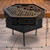 ZIRLANLV Hexagonal Wood Burning Fire Pit with Grill Carbon Steel