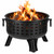 Wood Burning Fire Pit, 65cm Outdoor BBQ Grill Bowl with Spark Screen