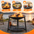 Outdoor Fire Pit, Wood Burning Fire Bowl, BBQ Grill Patio Table