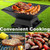 Portable Square Fire Pit, Outdoor Wood Burning BBQ Brazier for Garden Patio
