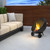 Portable Rolling Fire Pit, Wood Burning Fire Bowl for Patio BBQ