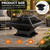 19" Square Outdoor Fire Pit, Wood Burning Firepit with Spark Screen & Poker
