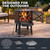 17.52 Inch Steel Lattice Fire Pit Outdoor with Grill Charcoal Pan Cover Lid 2 in 1 Fire Bowl Wood-Burning Camping Stove with Poker for Patios Backyard Bonfir Parties Picnics Outside BBQ (Black)