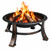 30 Inch Wood Burning Fire Bowl, Vintage Outdoor Fire Pit with Grilling Net