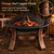 30 Inch Wood Burning Fire Bowl, Vintage Outdoor Fire Pit with Grilling Net