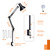 Black Desk Lamp with Clamp, Extra-Tall Adjustable Metal Swing Arm, 5000K