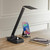 Rayven 22" High Desk Lamp Adjustable Height Black LED USB Ports Charging