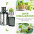 Electric Cold Press Juicer, 65mm Feeding Tray, Safety Handle, 2 Speed Settings, Easy to Clean, Fruit and Vegetable Juice Extractor for Quick Juicing