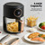 Glass Air Fryer 4.44Qt 1200W with 8 Presets Touchscreen 360° Glass Pot