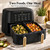 TRIZONE-9-Quart Dual Zone Air Fryer Exclusive with Divider & Crisper Trays, Digital Touchscreen for 2-in-1 Cooking By Drew Barrymoree (Black Sesame)