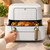 Trizone 9-Quart Dual Zone Air Fryer Exclusive with Divider & Crisper Trays, Digital Touchscreen for 2-in-1 Cooking By Drew Barrymoree (White)