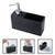 Black Soap Dispenser Countertop Organizer with Sponge Holder, Press Pump