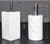 Multi Use Marble Soap Dispenser, Refillable Shower 165ml 5.5oz Bathroom Countertop, Liquid Lotion Bottle Suitable Size(B-Black,Round)