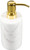Multi Use Marble Soap Dispenser, Refillable Shower 165ml 5.5oz Bathroom Countertop, Liquid Lotion Bottle Suitable Size(C-White,Round)
