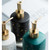 Multi Use Modern Soap Dispenser, Golden Ceramic Liquid with Marble Spots Suitable Size(White)