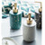 Multi Use Modern Soap Dispenser, Golden Ceramic Liquid with Marble Spots Suitable Size(Green)