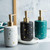 Multi Use Modern Soap Dispenser, Golden Ceramic Liquid with Marble Spots Suitable Size(Green)