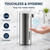 Sywxary Automatic Foaming Hand Soap Dispenser, Rechargeable Stainless Steel Touchless Soap Dispenser, 4 Foam Levels, 350 mL, Wall Mount or Countertop Soap Pump for Bathroom