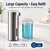 Sywxary Automatic Foaming Hand Soap Dispenser, Rechargeable Stainless Steel Touchless Soap Dispenser, 4 Foam Levels, 350 mL, Wall Mount or Countertop Soap Pump for Bathroom