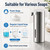 Sywxary Automatic Foaming Hand Soap Dispenser, Rechargeable Stainless Steel Touchless Soap Dispenser, 4 Foam Levels, 350 mL, Wall Mount or Countertop Soap Pump for Bathroom
