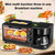 BFKRYP Retro Nostalgia Breakfast Maker Station 4 Cup Coffeemaker, 2 Slice Toaster Oven with Timer, Griddle, black