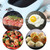 BFKRYP Three-in- Retro Home Breakfast Station Multifunctional Electric Toaster Stainless Steel Oven Egg Cooker Non-stick Pan 7 Gears(E)