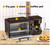 XJPWZER Retro Nostalgia Breakfast Maker Station 4 Cup Coffeemaker, 2 Slice Toaster Oven with Timer, Griddle, black