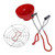 Red Canning Tool Set With Jar Lifter, Wide Mouth Funnel And Rack