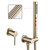 LASEVE Shower Head Handheld Shower Head Set Brass Single Handle Hand Held Showerhead Rainfall Showerhead Massage Spa Showerhead Round Hand Shower Head with Silicone Nozzle, Shower Hose,Brushed Gold