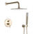 NMDCDH Shower System Luxurious Brushed Gold Shower Mixer Faucet Rotate Tub Spout Wall Mount Rainfall Shower Head Hand Shower Shower Faucet,8 inch