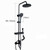 DYKKLKQ Black Rainfall Shower System, Wall Mounted Brass Shower Set with Round Rain Shower Head Jet, Modern Shower Mixer Tap for Bathroom Hotel