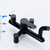 DYKKLKQ Black Stainless Steel Shower System, Bathroom Wall Mounted Shower Set with Shower Head Faucet Shelf, Height Adjustable Shower Mixer Tap for Hotel Gym