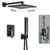 NMDCDH Shower System Concealed Black Bathroom Shower Faucet Brass 2-Ways Mixer Valve Shower Mixers with Handshower 8/10/12/16 Rainfall Shower Head,12 inch 2,Ways