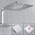GTFDXJ 38℃ Thermostatic Shower System Chrome Brass Shower Faucet Set Wall Mounted Anti Scald Shower Combo Set with 25 cm Rainfall Shower Head and Hand Shower Easy Installation,Bathtub Shower