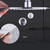 LASEVE Shower Head Chrome Plated Bathroom Mixer Shower Tap System Stainless Steel Ultra Thin Rain Shower Head with Shelf Cold and Hot Limestone Resistant Bath Shower Mixer Set Shower System Round