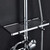 LASEVE Shower Head Chrome Plated Bathroom Mixer Shower Tap System Stainless Steel Ultra Thin Rain Shower Head with Shelf Cold and Hot Limestone Resistant Bath Shower Mixer Set Shower System Round