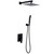 DYKKLKQ Matte Black Square Bathroom Shower Set Rain Shower Set Wall/Ceiling Rain Shower Set Quality Brass Rain Shower Faucet Wall Mounted Shower Head 8
