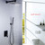 DYKKLKQ Matte Black Square Bathroom Shower Set Rain Shower Set Wall/Ceiling Rain Shower Set Quality Brass Rain Shower Faucet Wall Mounted Shower Head 8