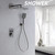 GTFDXJ Rainfall Shower System with 12 inch Rain Shower Head and Handheld Spray Shower Faucet Set Wall Mounted Rain Mixer Shower Combo Set 2 Functions Shower Fixture, Gun Gray