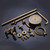 LASEVE Shower Head Antique Brass Shower Faucet Set, Rainfall Shower Head with Ceramic, Retro Wall Mount Shower Set