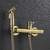 LASEVE Shower Head Brass Spray Paint Set Brass Hot Cold Mixer Toilet Corner Valve Handheld Shower Head Wash Car Pet Sprayer Mounting Hole Distance 15Cm Bidet Taps