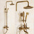 LASEVE Shower Head Newly Vintage Antique Brass Shower Faucet Set Rainfall Shower Head W Ceramics Hand Shower Retro Wall Mount Shower Set