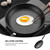 Iron Frying Pan Nonstick Egg Steak Skillet with Flat Base and Handle