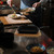 Square Cast Iron Steak Frying Pan with Wooden Board for Home Cooking