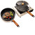 lifetique 26cm Non-Coating Cast Iron Frying Pan for Gas & Induction Cookers(26cm with Lid)