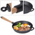evhooe Cast Iron Skillet with Wooden Handle (Frying pan with wooden