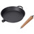 evhooe Cast Iron Skillet with Wooden Handle (Frying pan with wooden
