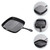 IMIKEYA Uncoated Cast Iron Steak Frying Pan 24x24cm with Handle